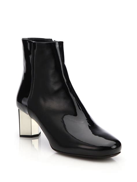 black patent leather prada boots|prada ankle length leather boots.